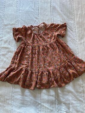 Cat & Jack Rust Multi Floral Ruffle Dress